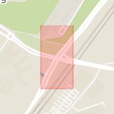 Karta som med röd fyrkant ramar in Huddingevägen, Hälsovägen, Huddinge, Stockholms län