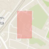 Karta som med röd fyrkant ramar in Huddingevägen, Huddinge Centrum, Stockholm, Stockholms län