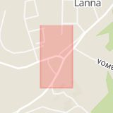 Karta som med röd fyrkant ramar in Lanna, Lekhyttan, Lekeberg, Örebro län