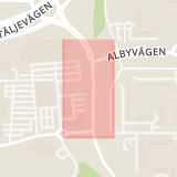 Karta som med röd fyrkant ramar in Alby, Botkyrka, Stockholms län