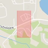 Karta som med röd fyrkant ramar in Öringe, Tyresövägen, Tyresö, Stockholms län