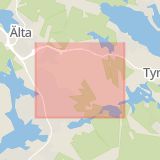 Karta som med röd fyrkant ramar in Älta, Bollmora, Tyresö, Nacka, Stockholms län