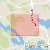 Karta som med röd fyrkant ramar in Farsta Centrum, Stockholms län