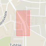 Karta som med röd fyrkant ramar in Örebro, Tybble, Lindesberg, Örebro län