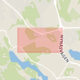 Karta som med röd fyrkant ramar in Hökarängen, Bandhagen, Stockholm, Stockholms län