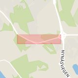 Karta som med röd fyrkant ramar in Örbyleden, Hökarängen, Stockholm, Stockholms län