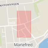 Karta som med röd fyrkant ramar in Mariefred, Strängnäs, Södermanlands län
