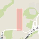 Karta som med röd fyrkant ramar in Vårby, Bäckgårdsvägen, Huddinge, Stockholms län