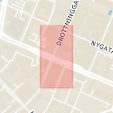 Karta som med röd fyrkant ramar in Våghustorget, Brickebacken, Örebro, Örebro län