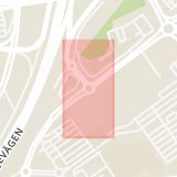 Karta som med röd fyrkant ramar in Trafikplats Kungens Kurva, Huddinge, Stockholms län