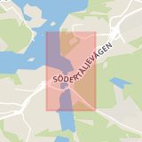 Karta som med röd fyrkant ramar in Vårby, Stockholm, Stockholms län