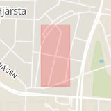 Karta som med röd fyrkant ramar in Verkmästaregatan, Hjärsta, Örebro, Örebro län