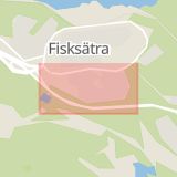 Karta som med röd fyrkant ramar in Fisksätra, Repvägen, Nacka, Stockholms län