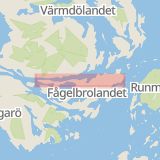 Karta som med röd fyrkant ramar in Stavsnäsvägen, Fågelbrolandet, Värmdö, Stockholms län