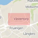 Karta som med röd fyrkant ramar in Västertorp, Hägersten, Stockholm, Stockholms län