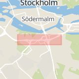 Karta som med röd fyrkant ramar in Hammarbytunneln, Nacka, Stockholm, Stockholms län