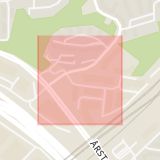 Karta som med röd fyrkant ramar in Liljeholmen, Årsta Skolgränd, Stockholm, Stockholms län