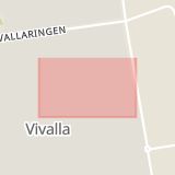 Karta som med röd fyrkant ramar in Prosagatan, Vivalla, Skatten, Örebro, Örebro län