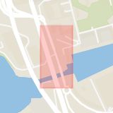 Karta som med röd fyrkant ramar in Skansbron, Skansbrogatan, Stockholm, Stockholms län