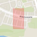 Karta som med röd fyrkant ramar in Södermalm, Havregatan, Stockholm, Stockholms län