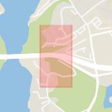 Karta som med röd fyrkant ramar in Värmdöleden, Skurubron, Stockholm, Nacka, Stockholms län