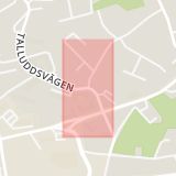 Karta som med röd fyrkant ramar in Björknäs, Nacka, Stockholms län