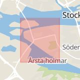 Karta som med röd fyrkant ramar in Hornstull, Södermalm, Stockholm, Stockholms län