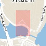 Karta som med röd fyrkant ramar in Kornhamnstorg, Stockholm, Stockholms län