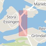 Karta som med röd fyrkant ramar in Essingeleden, Stora Essingen, Stockholm, Stockholms län