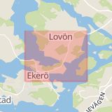 Karta som med röd fyrkant ramar in Drottningholm, Ekerövägen, Rörbyvägen, Ekerö, Stockholms län