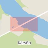 Karta som med röd fyrkant ramar in Nockebybron, Kärsön, Ekerö Kommun, Bromma, Stockholm, Stockholms län