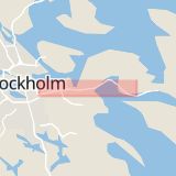 Karta som med röd fyrkant ramar in Värmdöleden, Ektorp, Nacka, Stockholms län