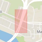 Karta som med röd fyrkant ramar in Essingeleden, Fredhällstunneln, Leran, Stockholm, Stockholms län