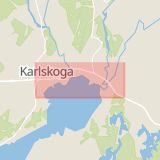 Karta som med röd fyrkant ramar in Örebrovägen, Bofors, Karlskoga, Örebro län