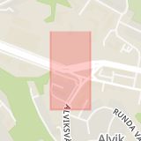 Karta som med röd fyrkant ramar in Alviksplan, Stockholm, Stockholms län