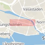 Karta som med röd fyrkant ramar in Kungsholmen, Fleminggatan, Stockholm, Stockholms län