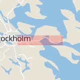 Karta som med röd fyrkant ramar in Värmdöleden, Värmdö, Stockholms län