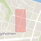 Karta som med röd fyrkant ramar in Arbetargatan, Kungsholmen, Stockholm, Stockholms län