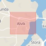 Karta som med röd fyrkant ramar in Alvik, Bällstavägen, Säterivägen, Mariehäll, Trafikplats Lindvreten, Stockholm, Stockholms län