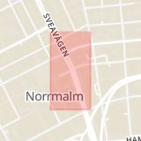 Karta som med röd fyrkant ramar in Sveavägen, Hötorget, Stockholm, Stockholms län