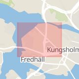 Karta som med röd fyrkant ramar in Kristineberg, Stockholm, Stockholms län