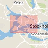 Karta som med röd fyrkant ramar in Kungsholmen, Bromma, Stockholm, Stockholms län