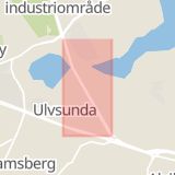 Karta som med röd fyrkant ramar in Ulvsunda, Ulvsundavägen, Stockholm, Stockholms län