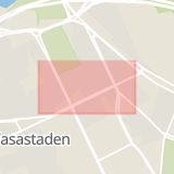 Karta som med röd fyrkant ramar in Surbrunnsgatan, Stockholm, Stockholms län