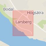 Karta som med röd fyrkant ramar in Larsbergsvägen, Lidingö, Stockholms län