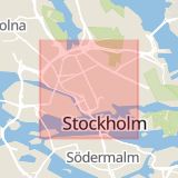 Karta som med röd fyrkant ramar in Norrmalm, Stockholms län