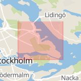 Karta som med röd fyrkant ramar in Gärdet, Gärdets, Stockholm, Stockholms län