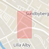 Karta som med röd fyrkant ramar in Vasagatan, Sundbyberg, Stockholms län