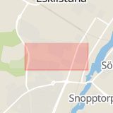 Karta som med röd fyrkant ramar in Nyfors, Zetterbergsgatan, Eskilstuna, Södermanlands län
