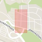 Karta som med röd fyrkant ramar in Duvbo, Duvkullavägen, Högalidsvägen, Sundbyberg, Stockholms län
